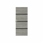 Nordlinger Pro deurrenovatieset - grijs eiken - 4 panelen 85x50 cm - 3 zwarte profielen 85x2 cm