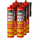 Bison poly max express - montagelijm - extra sterk - zwart - 6 x 425 gram