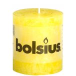 Bolsius stompkaars rustiek - zonnegeel - 80 x 68 mm