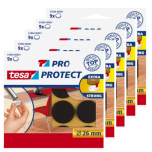 Tesa protect vilt bruin - rond - zelfklevend - beschermend - 26 mm - 5 x 9 stuks