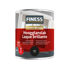 Finess Hoogglanslak - zwart - 750 ml.