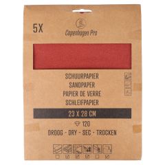 Copenhagen Pro schuurpapier - droog - korrel 120 - 5 stuks - 28 x 23 cm