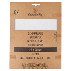 Copenhagen Pro schuurpapier - lak & verf - korrel 180 - 5 stuks - 28 x 23 cm