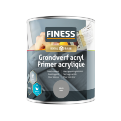 Finess grondverf acryl - grijs - primer - sneldrogend - 750 ml