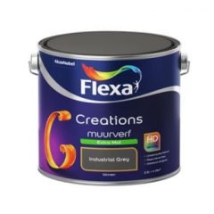 Flexa creations muurverf extra mat industrial grey 3036 - 2.5 liter.
