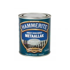 Hammerite direct over roest metaallak structuur zilvergrijs - 750 ml.