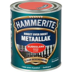 Hammerite direct over roest metaallak zijdeglans rood - 750 ml.