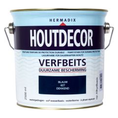 Hermadix houtdecor verfbeits blauw - 2,5 liter