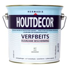 Hermadix houtdecor verfbeits wit - 2,5 liter