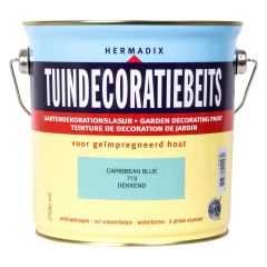 Hermadix tuindecoratiebeits dekkend caribbean blue - 2,5 liter