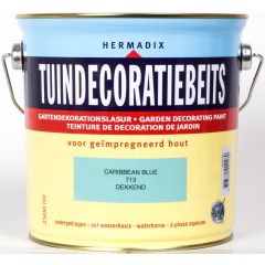 Hermadix tuindecoratiebeits dekkend caribbean blue - 2,5 liter