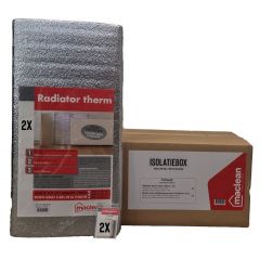 Maclean isolatiebox - 2x radiatorfolie 50 cm x 4 meter - 24 mini schijfmagneten - bespaart energie