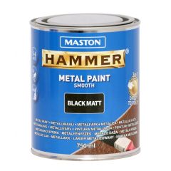 Maston Hammer - metaalverf - mat zwart - smooth - 750 ml
