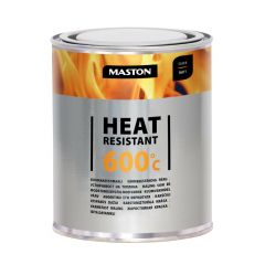 Maston Heat Resistant 600°C - Mat - Zilver - Hittebestendige Verf - 1 liter