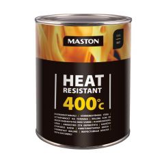 Maston Heat Resistant 400°C - Mat - Zwart - Hittebestendige Verf - 1 liter