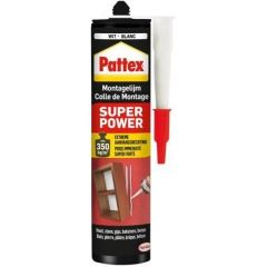 Pattex montagelijm 'Super Power Waterbased' wit - 370 gram