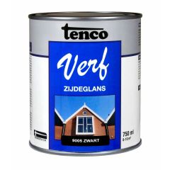 Tenco verf zijdeglans zwart (RAL 9005) - 750 ml