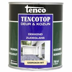 Tenco tencotop houtbescherming dekkend zijdeglans RAL 9010 / gebroken wit (40) - 750 ml.