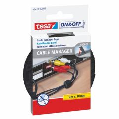 Tesa cable manager kabelbinder zwart - 5 m x 10 mm.