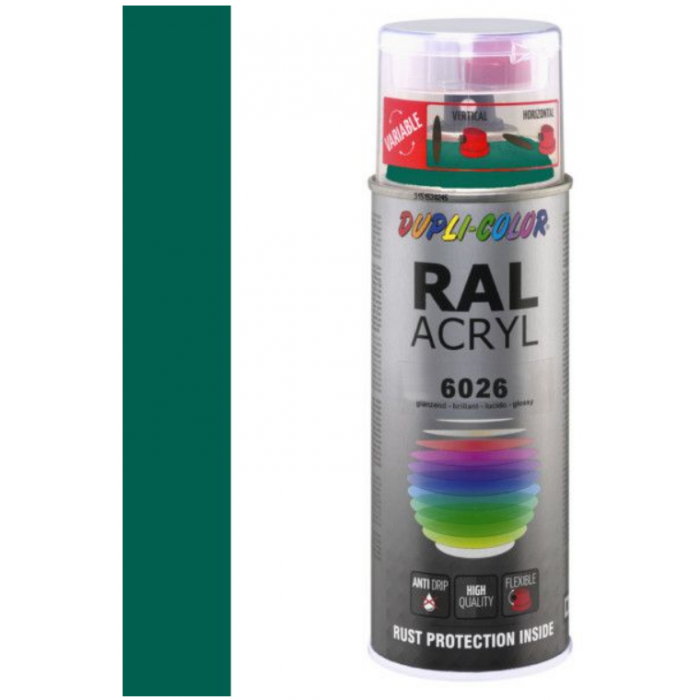 camera Opera Zelfgenoegzaamheid Dupli-Color acryllak hoogglans RAL 6026 opaal groen - 400 ml | Bullstore.nl