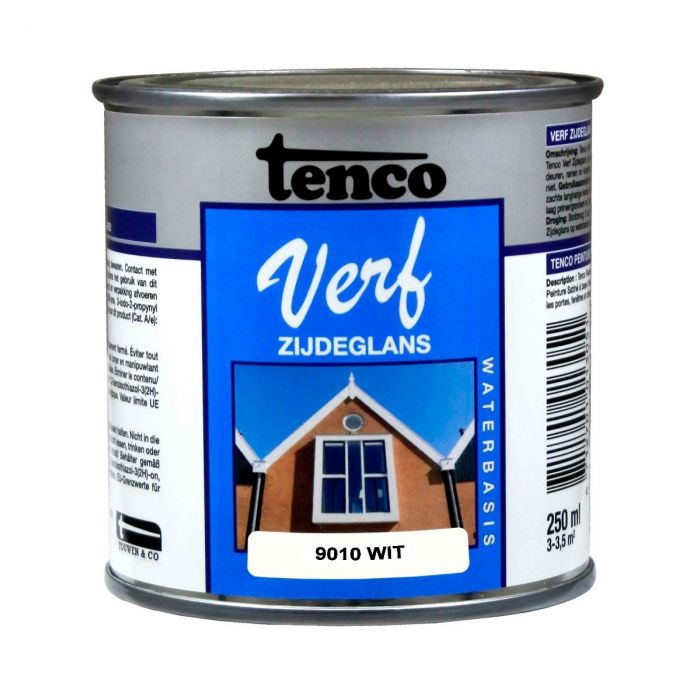 zonsopkomst pijpleiding parfum Tenco verf acryl zijdeglans wit (RAL 9010) - 250 ml | Bullstore.nl