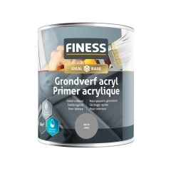 Finess grondverf acryl - grijs - primer - sneldrogend - 750 ml