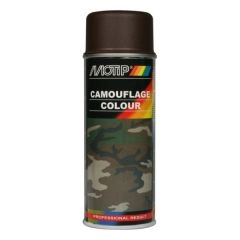 Motip camouflagelak mat RAL 8027 lederbruin - 400 ml.
