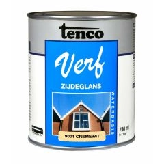 Tenco verf acryl zijdeglans crèmewit (RAL 9001) - 750 ml