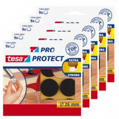 Tesa protect vilt bruin - rond - zelfklevend - beschermend - 26 mm - 5 x 9 stuks