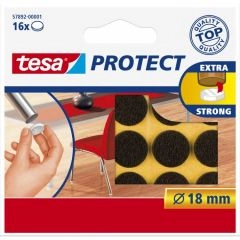 Tesa protect vilt bruin 18 mm. - 16 stuks